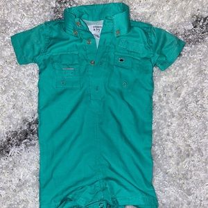 Crown and ivy fisher romper euc 6 months-green
